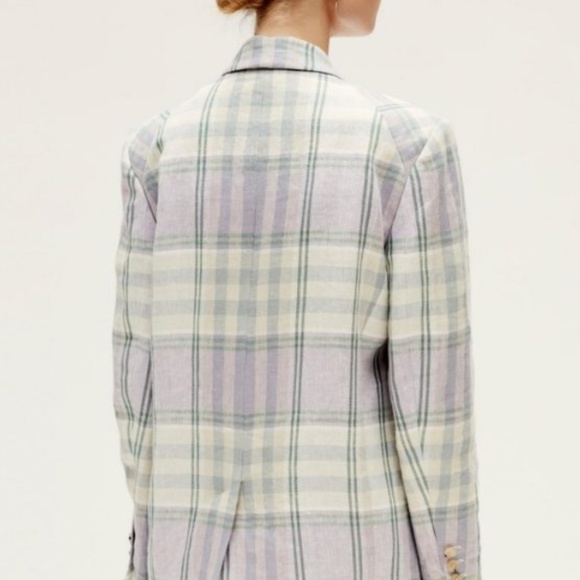 Isabel Marant Etoile $675 Celedon Veste Ilindae Pastel Plaid Blazer Line… - Picture 5 of 16